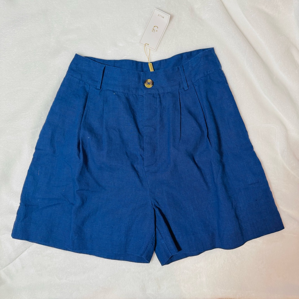 Mille Women's Maxwell Short In Navy Linen - Navy - Small - Nwt